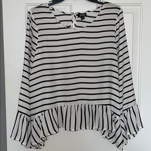 White and black striped blouse